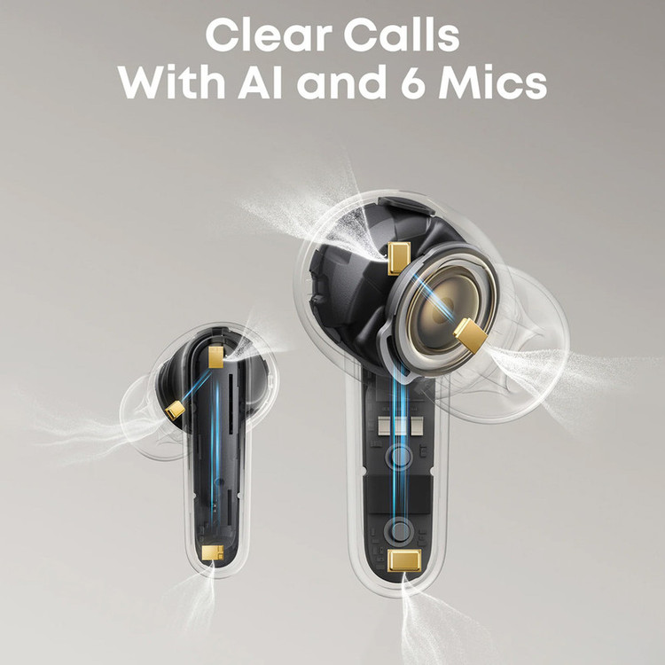 هدفون بلوتوثی انکر مدل SoundCore P41i با نویز کنسلینگ فعال، دارای 6 میکروفون مکالمه با فناوری هوش مصنوعی، عمر باتری 12 ساعت، قابل استفاده بهعنوان پاور بانک، بلوتوث 5.3 و مقاوم در برابر پاشش آب و گرد و غبار
